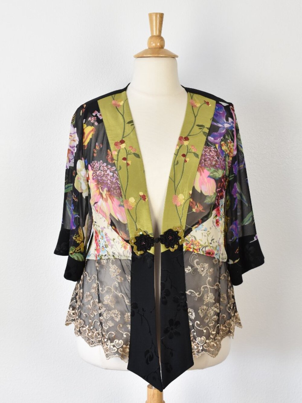 Spencer Alexis Floral Lace Kimono Cardigan Jacket - 1X